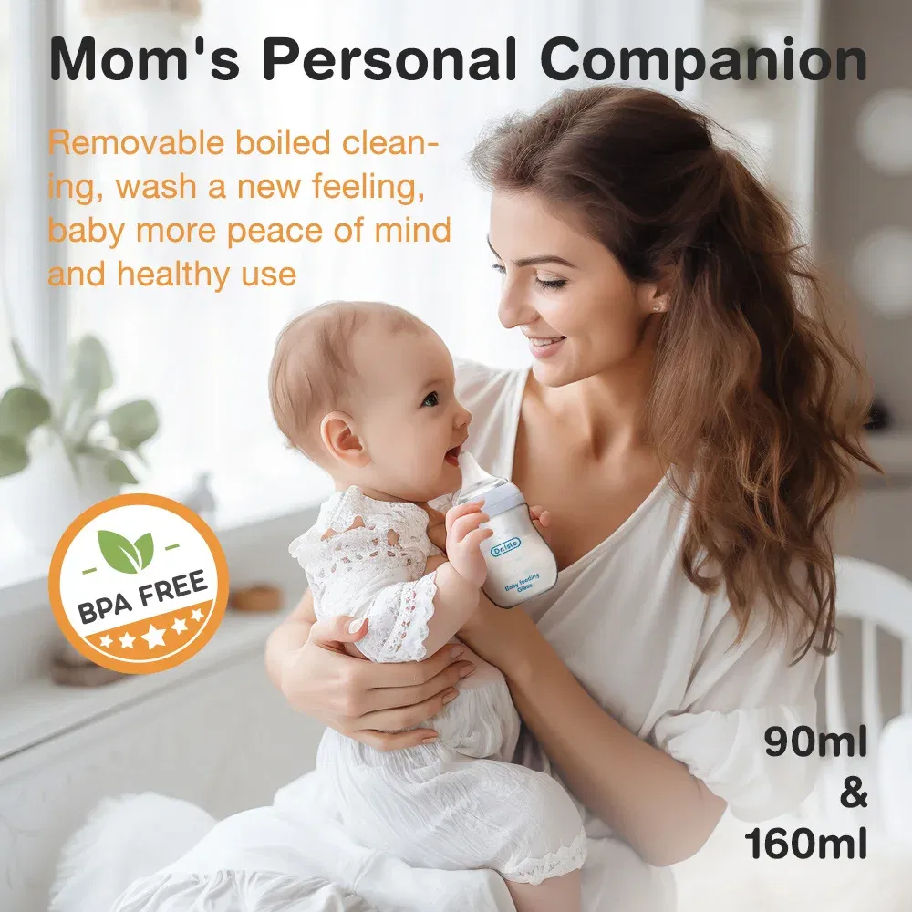 Color: green - Dr.isla Glass Bottles Newborn Feeding Bottles 80ML/160ML Baby Bottle Anti-flatulence Milk Feeding Bottles Infant BPA free