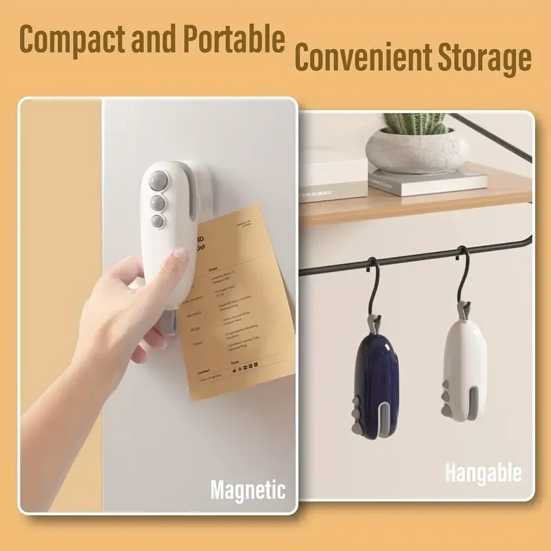 Mini Bag Sealer with Cutter - Rechargeable Handheld Heat Sealer