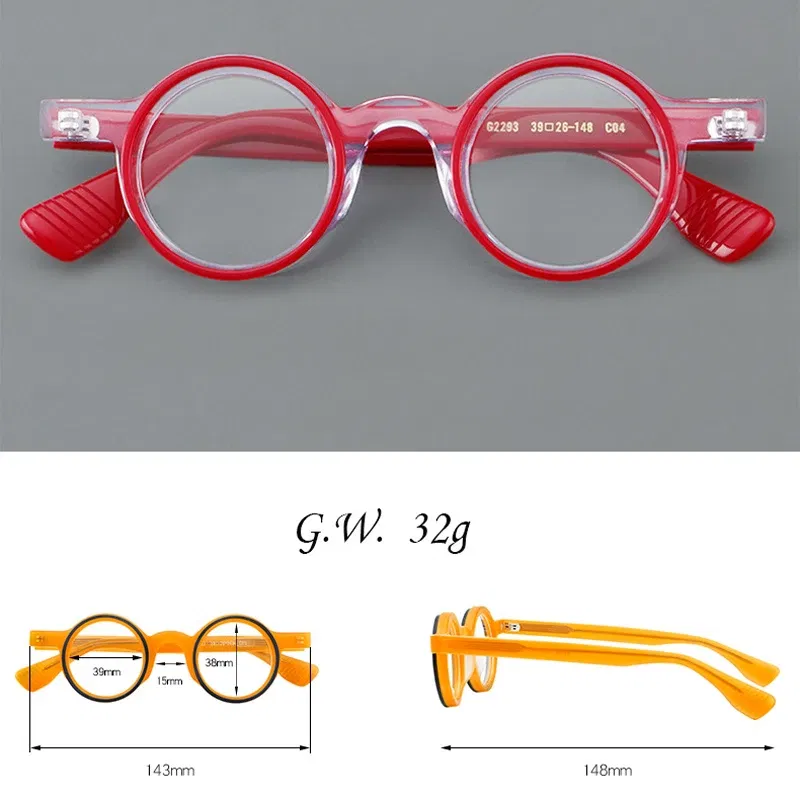 Frame Color: WHITE, Eye Prescription: +500 - VCKA Round Acetate Photochromic Reading Glasses Frame Men Prescription Anti-blue Eyeglasses Women Custom Eyewear +0.50 to+6.0