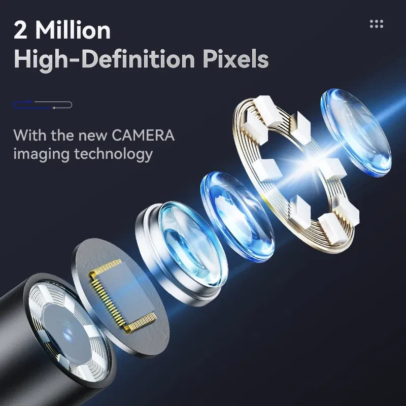 Color: Red, Cable Length: 1m - 360?° Articulated Endoscope,Joystick Articulated Endoscope Camera with Steerable Probe, Compatible with iPhone and Android