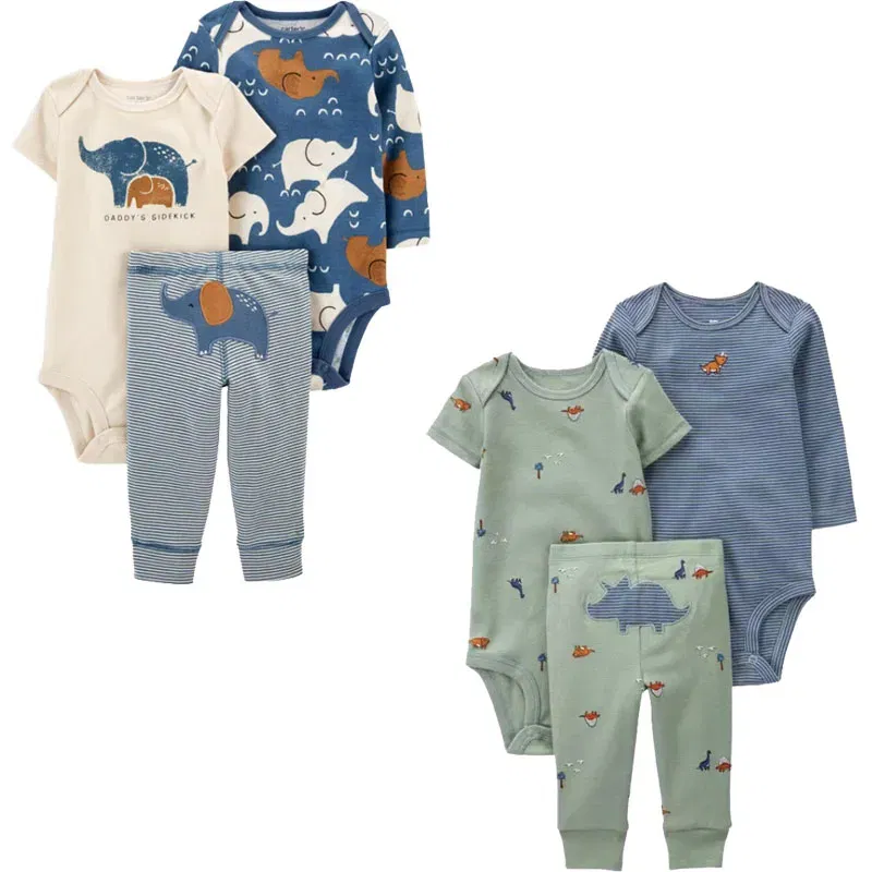 Color: ROYAL BLUE, Ships From: CHINA, Kid Size: 12M - 3PCS Baby Boy Clothes Autumn Newborn Baby Clothes Bodysuits+Pants Animal Outfit Infant Pajama Pure Cotton Sets 0-24M Jumpsuit