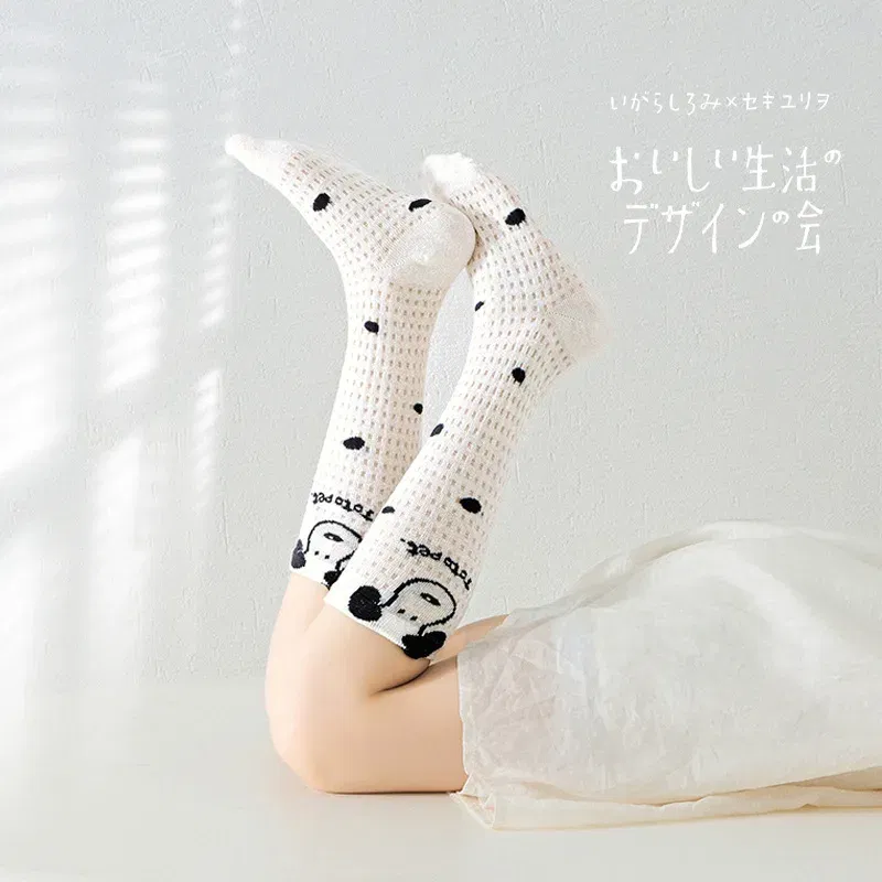 Color: Beige, Size: 7-9T - 3 Pairs Summer Girls Socks Long Tube Socks Baby Soft Cotton Knee Socks Sweet Flower Pattern