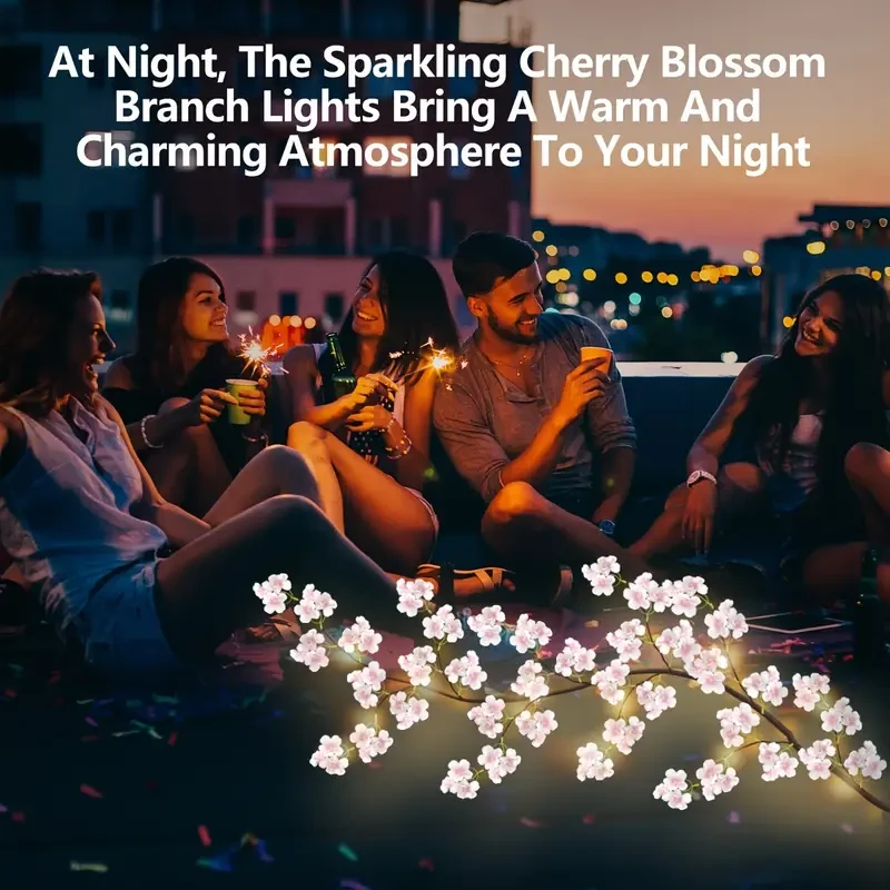 Cherry Blossom Garland With Lights