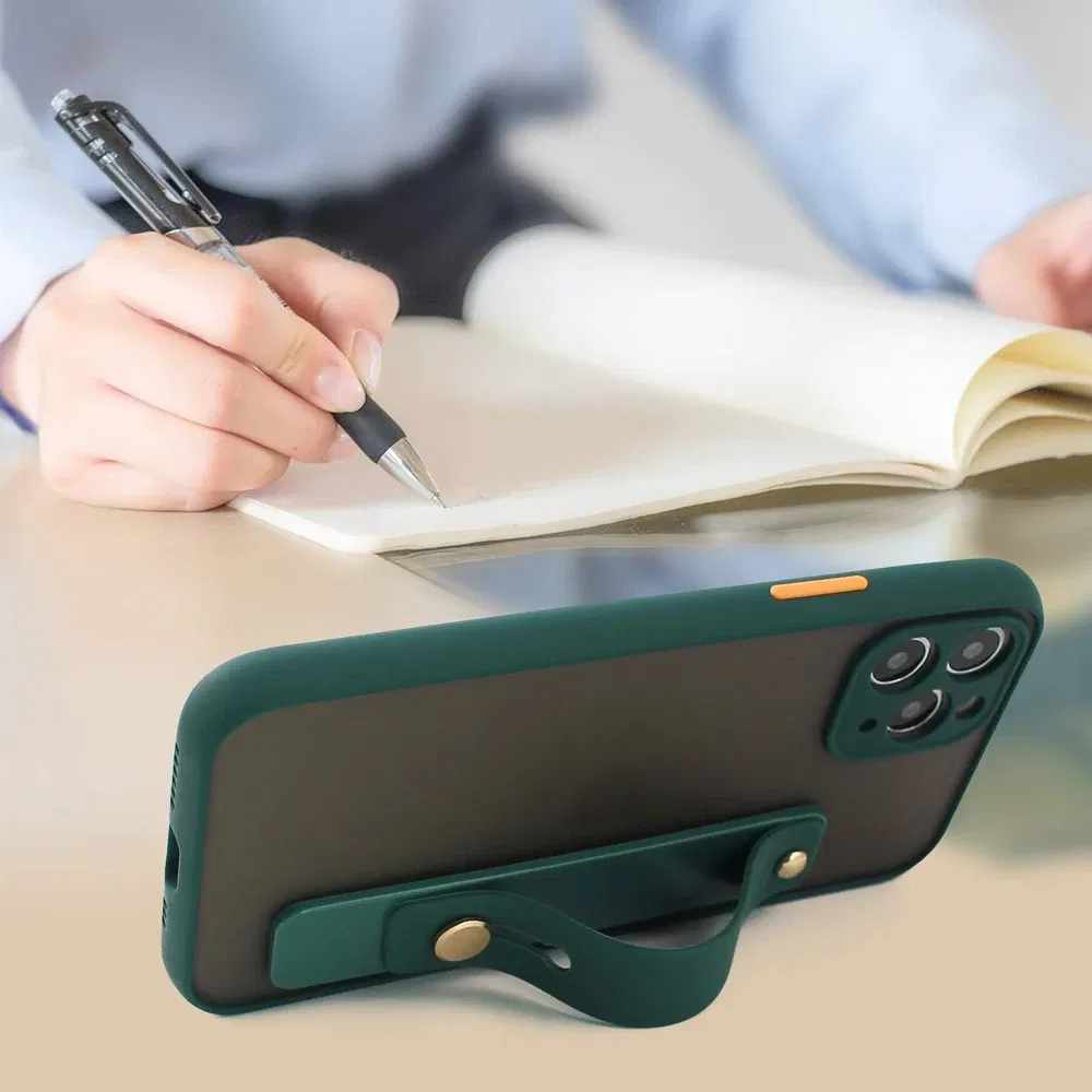 Color: WHITE - Wrist Band Hand Band Finger Grip Mobile Phone Holder Stand Push Pull Universal Plain Color Phone Socket Holder for iPhone Xiaomi