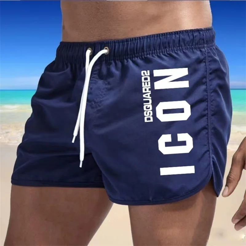 Color: Sky blue, Size: M - Summer men's luxury beach pants clothing quick dry gym jogging sexy shorts vacation casual swimming trunks