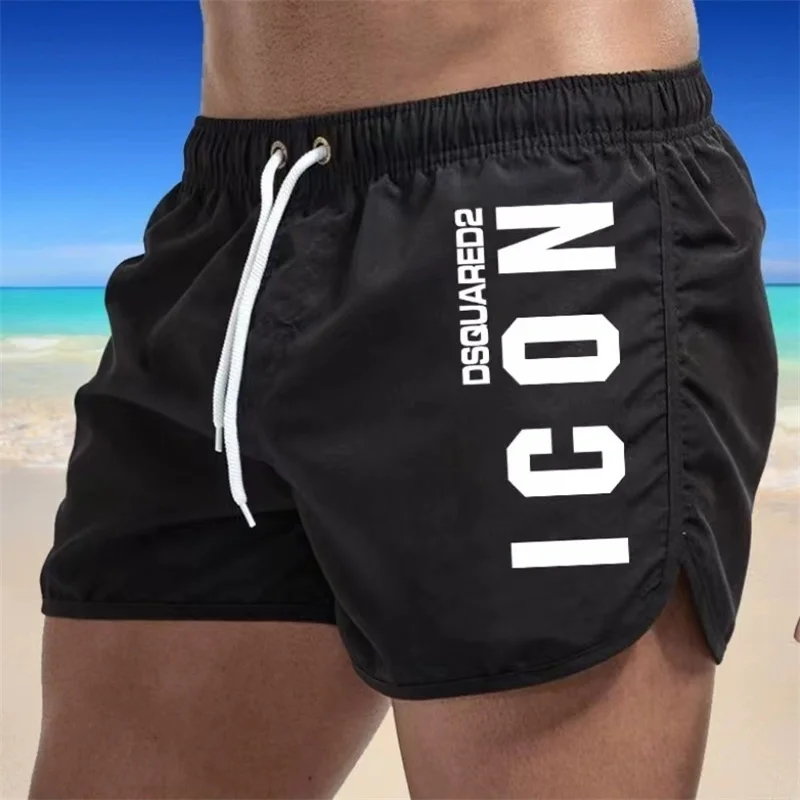 Color: Sky blue, Size: M - Summer men's luxury beach pants clothing quick dry gym jogging sexy shorts vacation casual swimming trunks