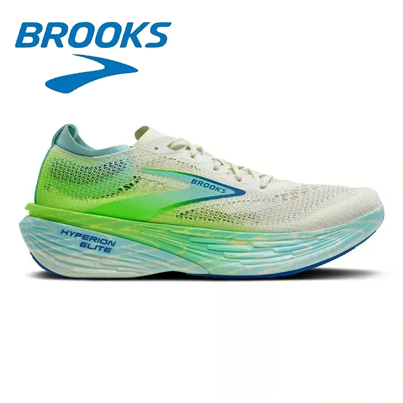 Color: MULTI, Shoe Size: 44 - Brooks Hyperion Elite 4 Series Gray Green Men's Casual Running Shoes Daily Cushioning Breathable Walking Sports Shoes