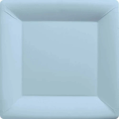 Paper Plates 23cm Square 20CT  - Pastel Blue  - Pack of 20