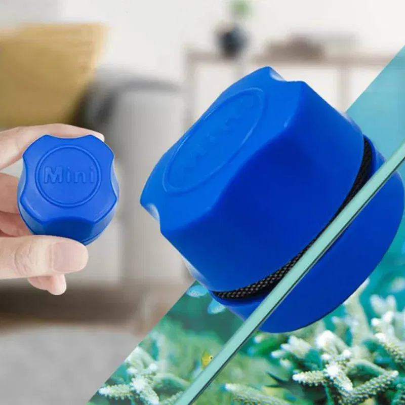 Color: Black - Aquarium Cleaning Magnet Fish Tank Clean Glass Scrubber Tool Double-Sided Algae Moss Removal Suspension Scraper