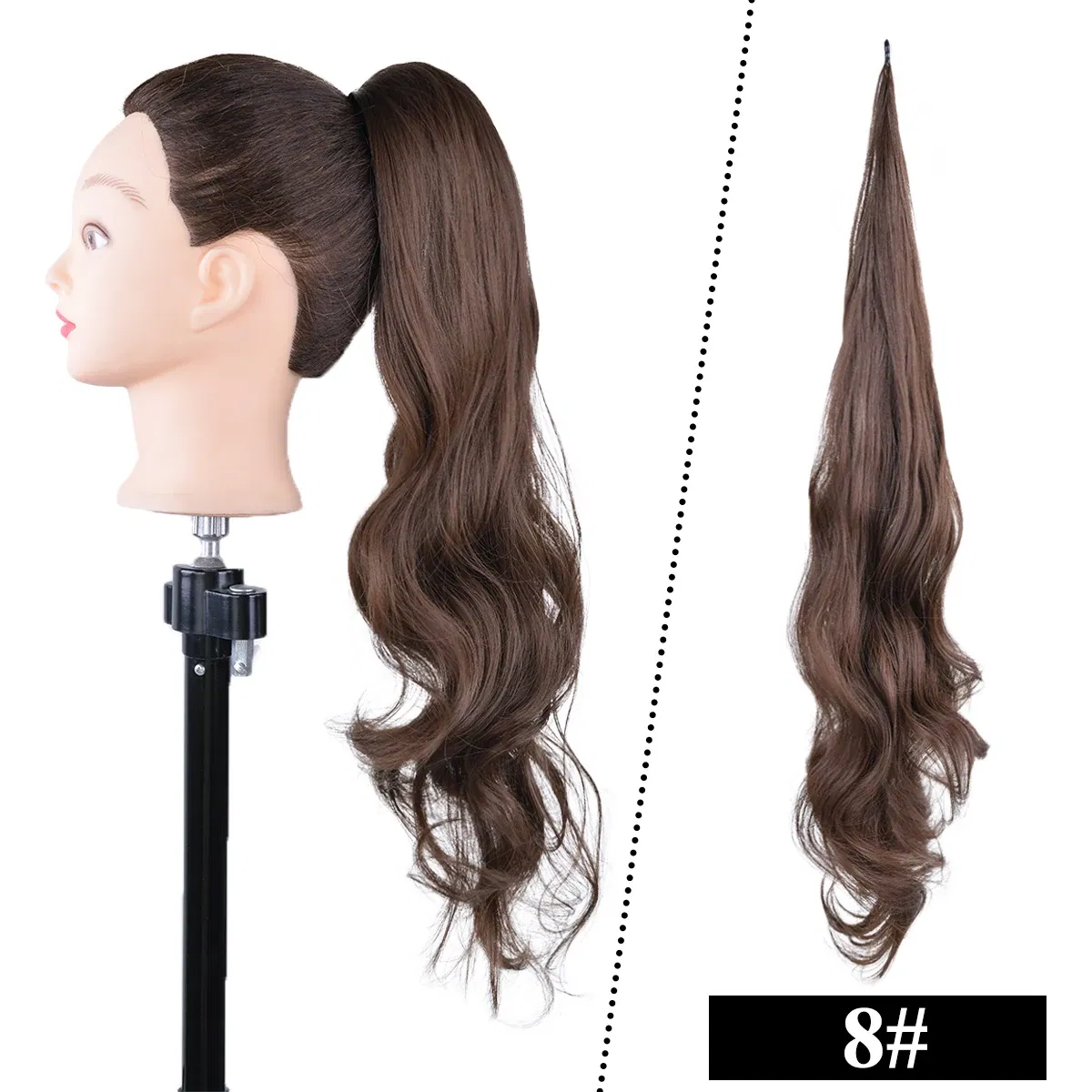 Color: P8/613 - LINWAN Synthetic Long Straight Wrap Around Clip In Ponytail Hair Extension Heat Reistan Pony Tail Fake Hair