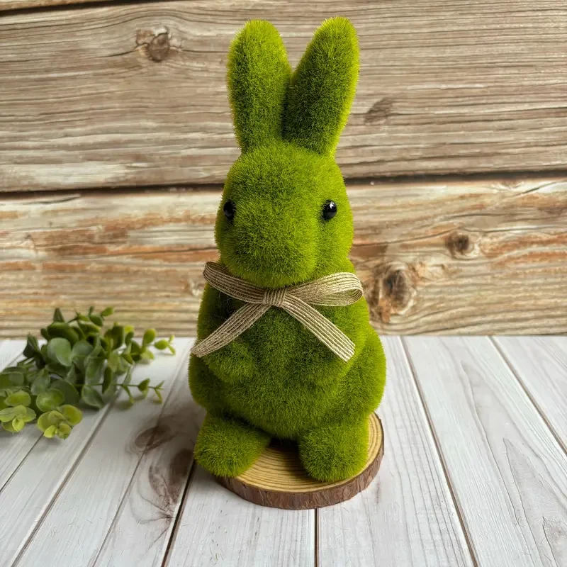 1pc, Classic Gardening Decoration Flocking Rabbit 22cm