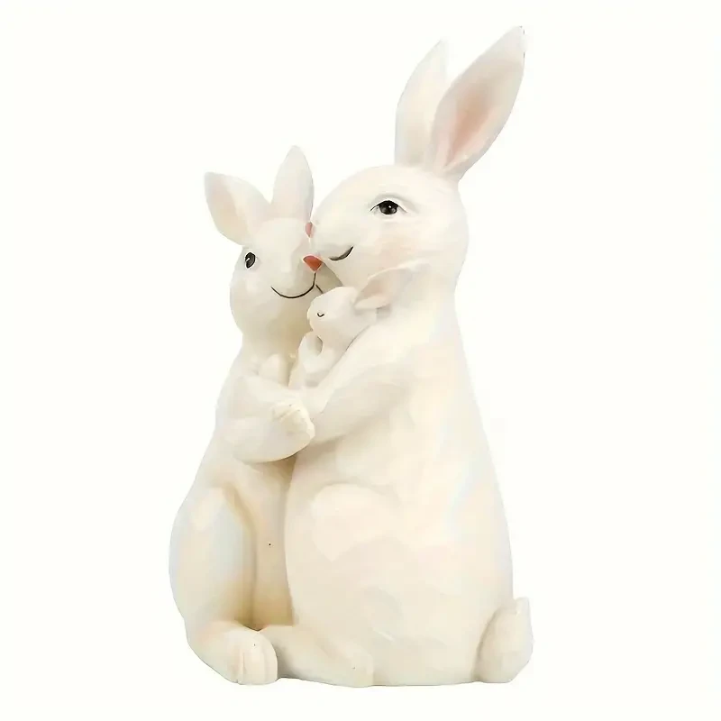 Charming Bunny & Flowers Garden Statue