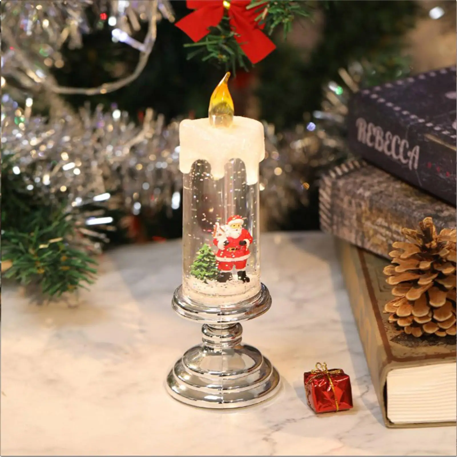 Color: Yellow, Ships From: CN - Led Christmas Candles Christmas Candles With Pedestal Christmas Party Ornament For Him Her Christmas Gift For Changing