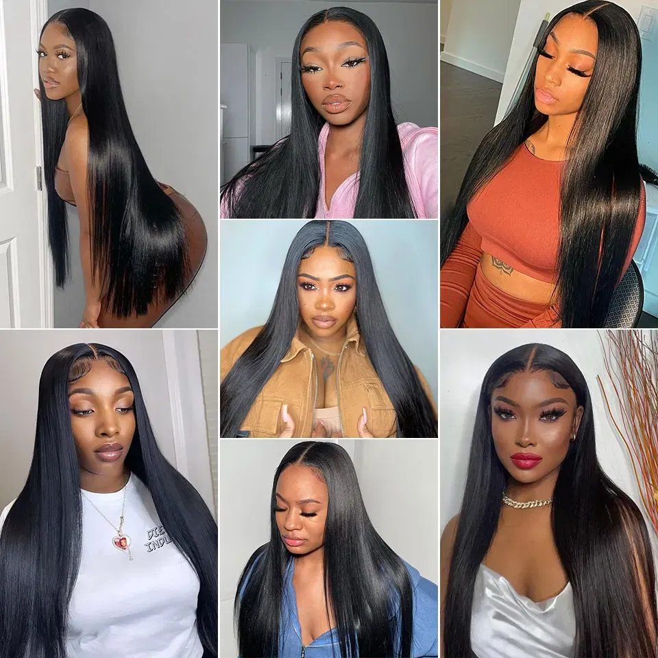 Stretched Length: 22 24 26 - Peruvian Bone Straight Human Hair Bundles Deal Unprocessed Virgin Hair Extensions Long Thick Cheap Brazilian Hair Weave Natural