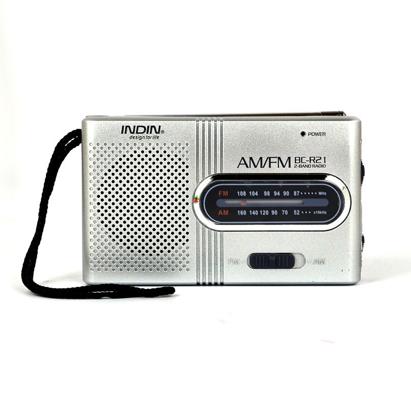 BC-R21 Portable AM/FM Radio Receiver with Built-in Speaker & 3.5mm Headphone Jack