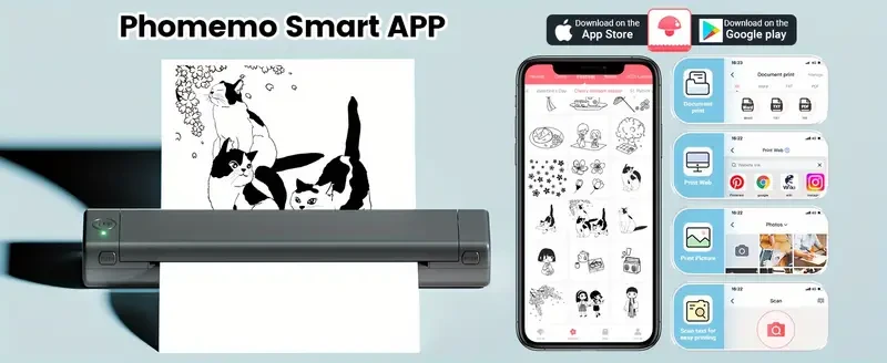 8.5" x 11" Wireless Portable Thermal Printer - Compact Inkless Mobile Printer for Home, Office, Business Travel - Compatible with Phone & Laptop, Gray, Support US Letter Size