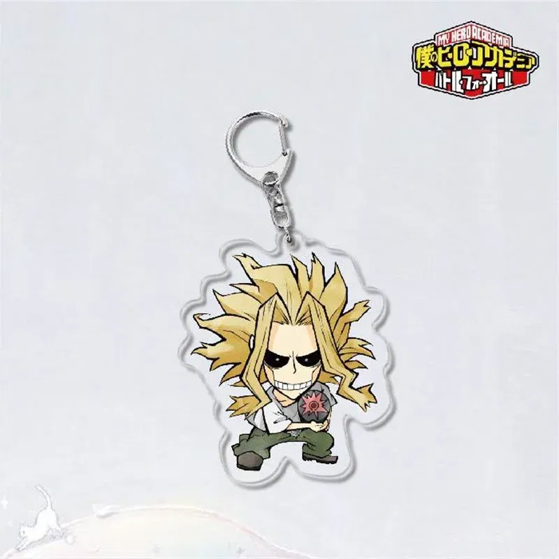 Color: Pink - Anime My Hero Academia? Midoriya Izuku Cosplay Keyrings Acrylic Figure Key Chains Bakugou Katsuki Keychain For Bags Fans Gift
