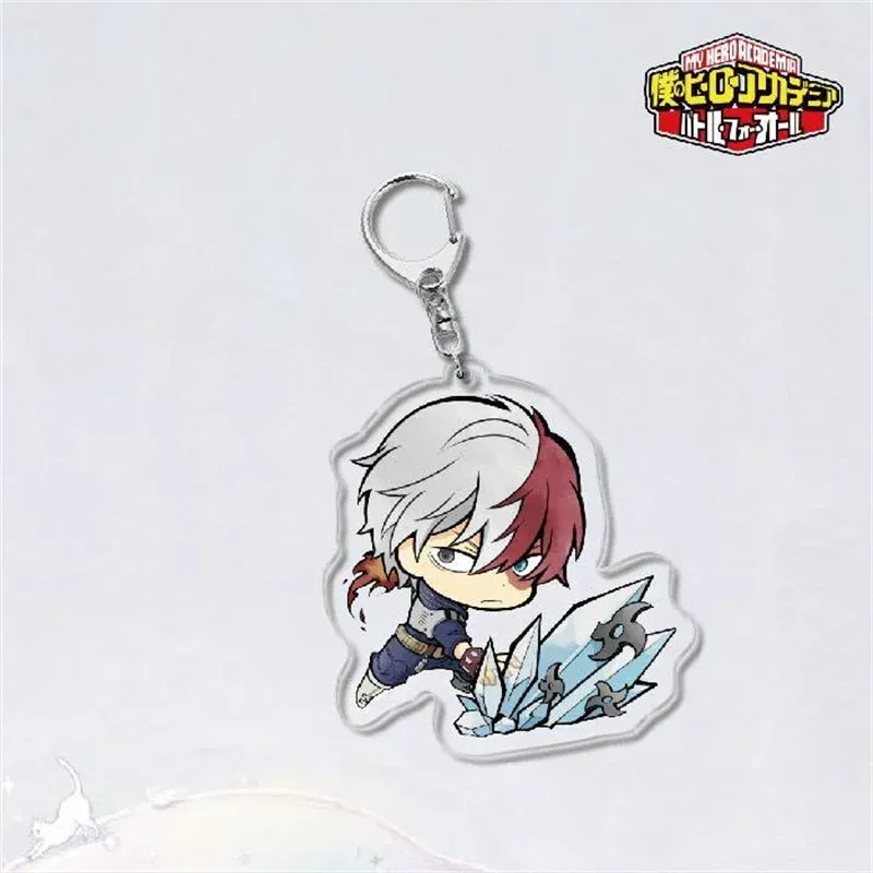 Color: Pink - Anime My Hero Academia? Midoriya Izuku Cosplay Keyrings Acrylic Figure Key Chains Bakugou Katsuki Keychain For Bags Fans Gift