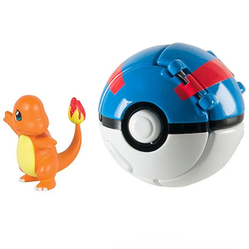 Color: Clear - New Pokemon Pokeball Anime Action Figurse Pikachu Squirtle Pocket Monster Variant Pok?©mon Game Elf Ball Model Toys Kids Gift