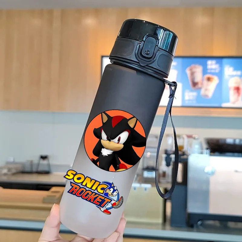 Color: Clear - new Sonic the Hedgehog Frosted Progressive Color Water Child Cup Outdoor Large Capacity Sport Flip Cover Drinking Birthday gift