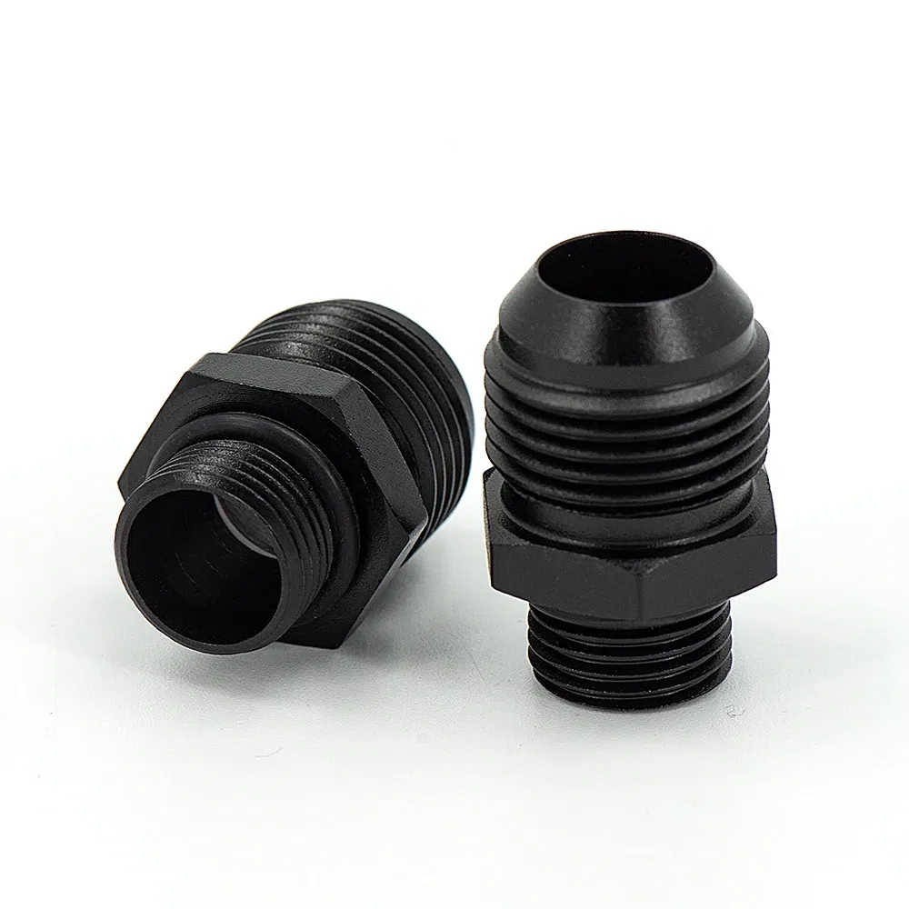 Color: black - Universal Aluminum Alloy AN6 8 10 12 To AN To M16x1.5 M18x1.5 Metric Fuel Hose Adapter Pipe Thread Fitting CAR OIL COOLER SYSTEM