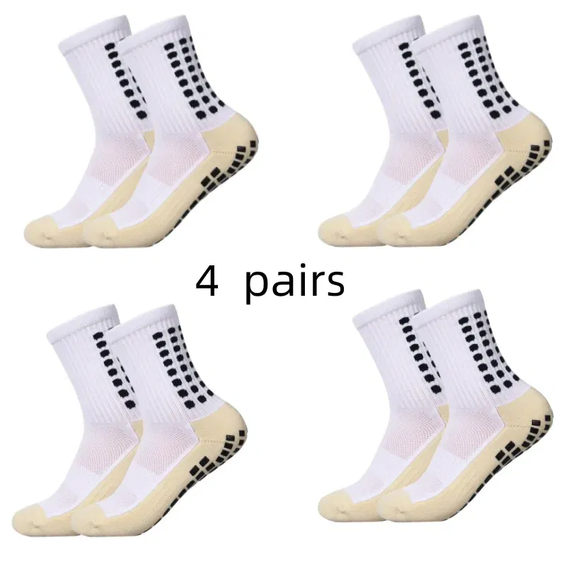 Color: multi - 4 pairs of men's soccer socks non-slip grip pad football basketball socks