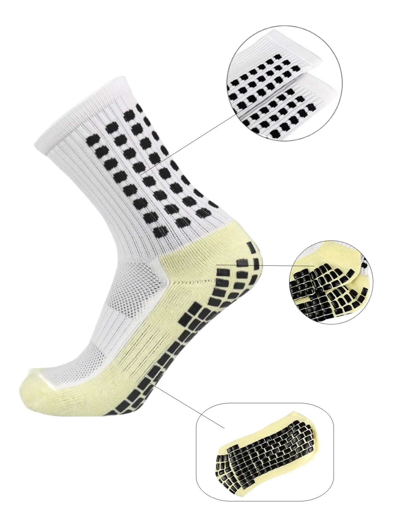 Color: multi - 4 pairs of men's soccer socks non-slip grip pad football basketball socks