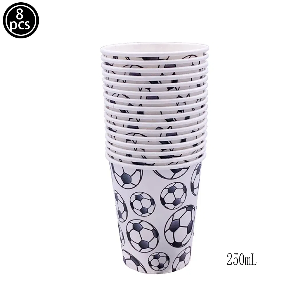 Color: Gold - Soccer Birthday Party Decorations Disposable Tableware Paper Plates Cups Napkins Tablecloth Balloon Banner Soccer Party Supplies