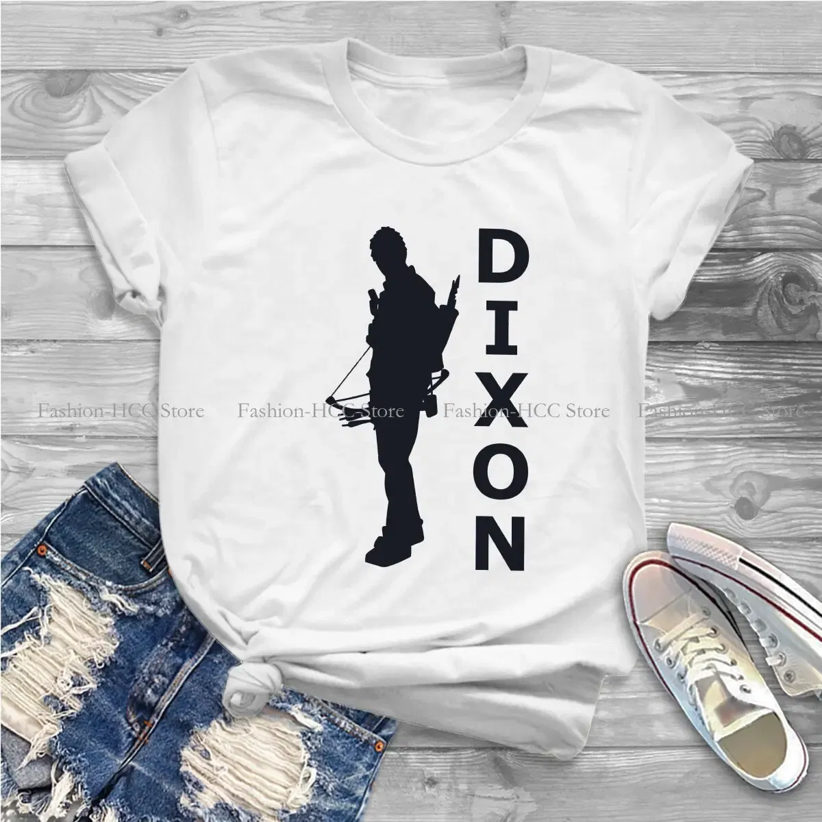 Color: WHITE, Size: XXL - Daryl Dixon Classic Special Polyester TShirt The Walking Dead Dary Dixon Comfortable Hip Hop Gift Idea T Shirt Stuff