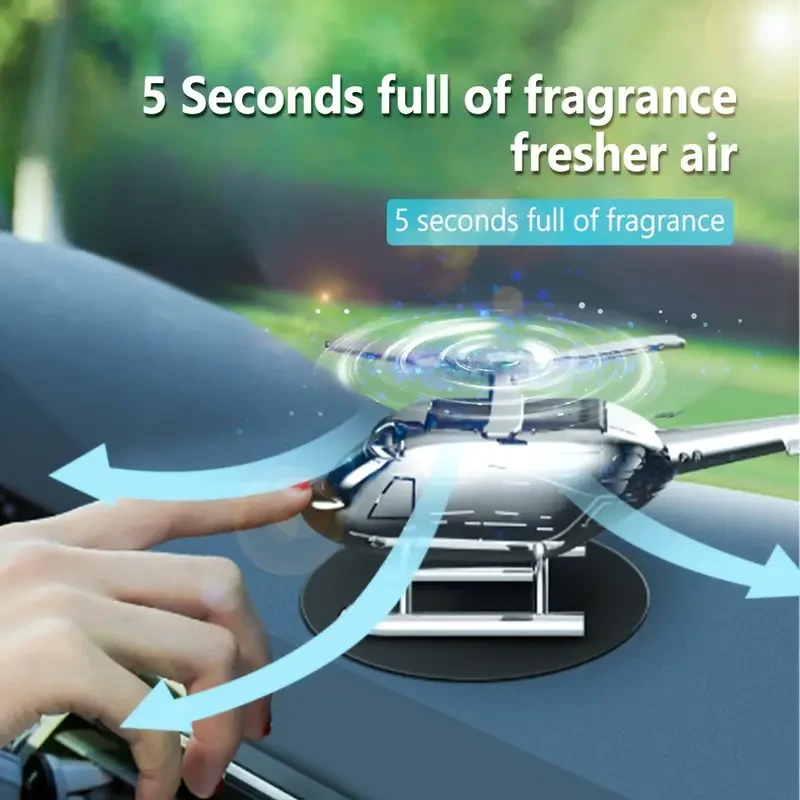 Solar Rotating Helicopter Shape Car Air Freshener