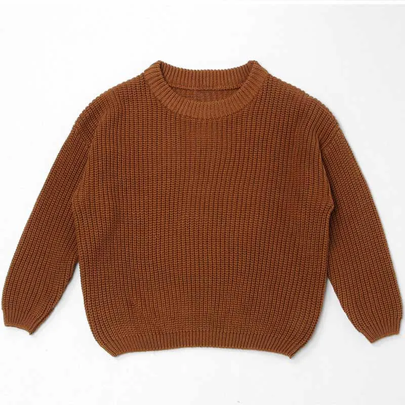 Color: Brown, Size: L, Age Range: 0-3M - Personalized sweaters for cherished babies.Celebrate your little one's name with unique, custom-made thick knitted sweaters
