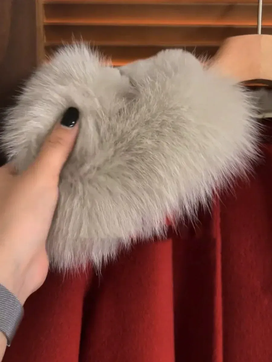Color: Red, Kid Size: 3T - autumn winter red Big fur collar baby girls wool long coats child Christmas Thick velvet outwear kids New Warm jacket overcoat