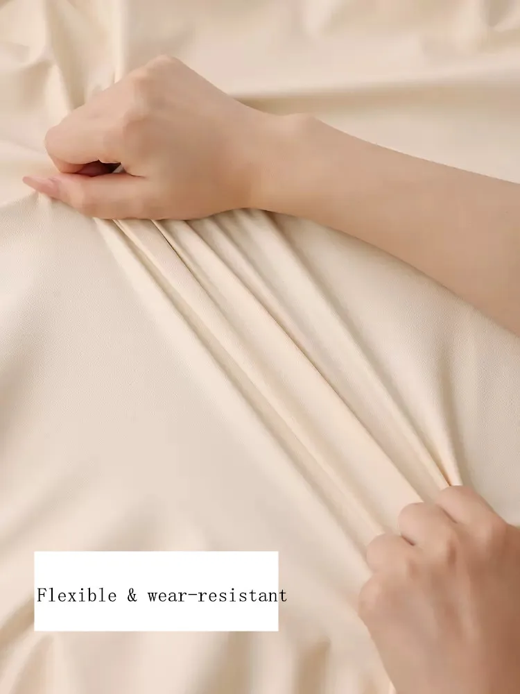 Color: Light Grey, Specification: 70*120cm - Solid color PU leather table cover fixable elastic tablecloth waterproof round square Table cloth custom table protector