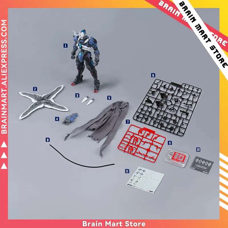 Color: WHITE, Size: 12cm - HEMOXIAN LONE SHADOW 1/100 MG NBD-009 OVER ZERO NONZERO STUDIO Model Kit Assembled Mecha Assembling Toys Gift