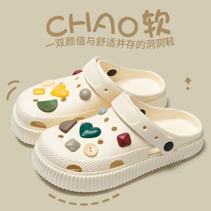 Color: Grape, Shoe Size: 36-37 - Shoes hole shoes girls wear outside couple bag head women cool slippers
