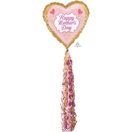 Airwalker Xl Pom Pom Happy Mothers Day Gold & Pink