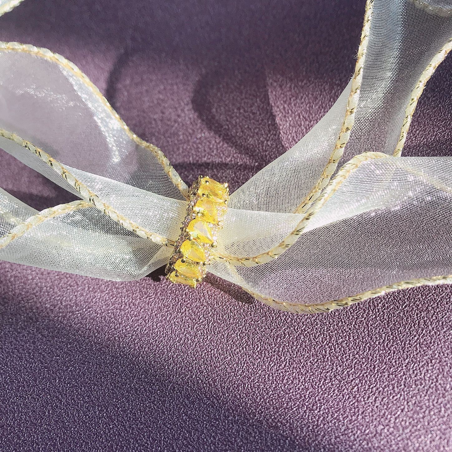 Water Drop Obsidian Plated Ring