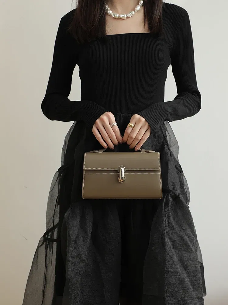 Color: Dark Grey - MABULA Genuine Leather Top Handle Satchel Purse for Women 2023 Brand Designer Luxury Clutch Handbags High Quality The Tote Bag