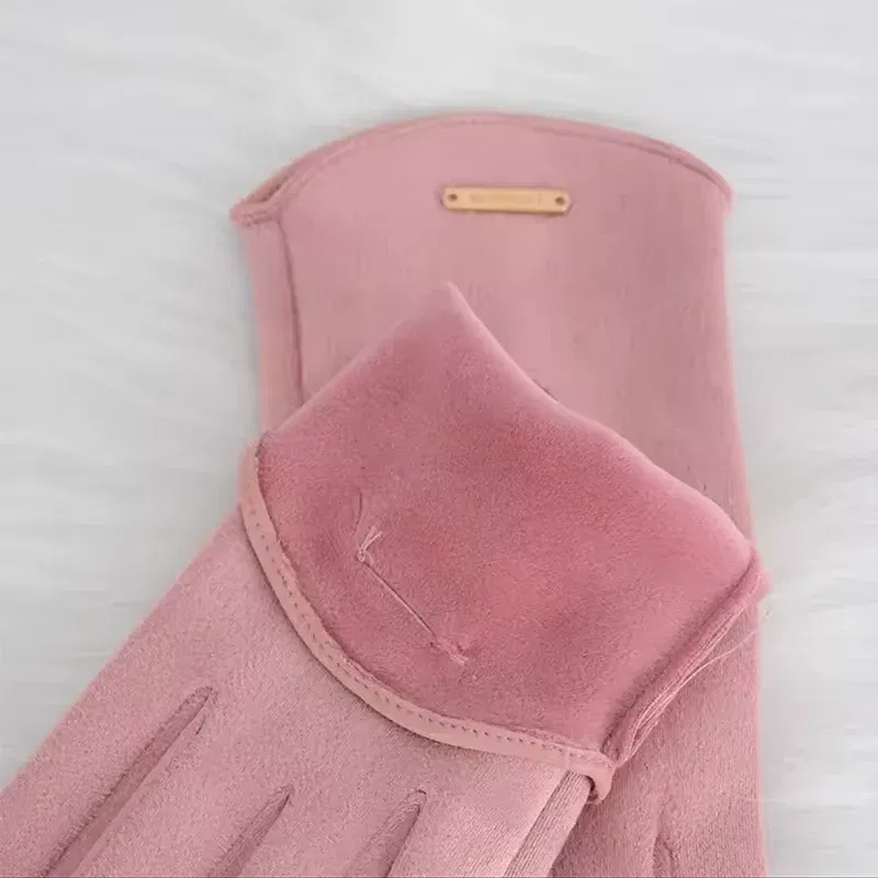 Color: Dark Grey, Gloves Size: One Size - Women Autumn Winter Keep Warm Touch Screen Thin Solid Simple Gloves Cycling Drive Suede Fabric Elegant Windproof