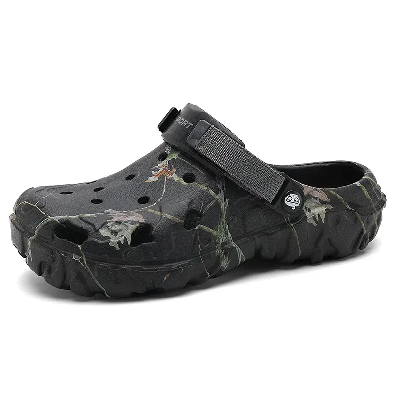 Color: Beige, Shoe Size: 40 - Fashion Garden Shoes Men's Clogs Slippers Sandal Flat Camouflage Sandals Male Sneakers Outdoor Flip Flops Home Clogs