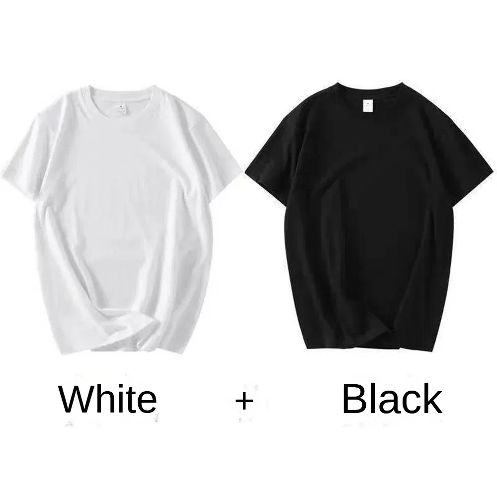 Color: Dark Grey, Size: M, Sale by Pack: Pack of 2 - 2PCS 100% Cotton Solid T Shirts Men's and Women's Short Sleeve White Tees Casual Breathable Loose Round Neck T-shirt Couple Tops
