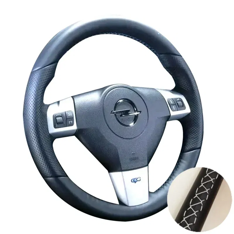 Color Name: MULTI - Hand Stitched Microfiber Leather Car Steering Wheel Cover For Opel Astra Borant 2006 2007 2008 Original Steering Wheel Braid