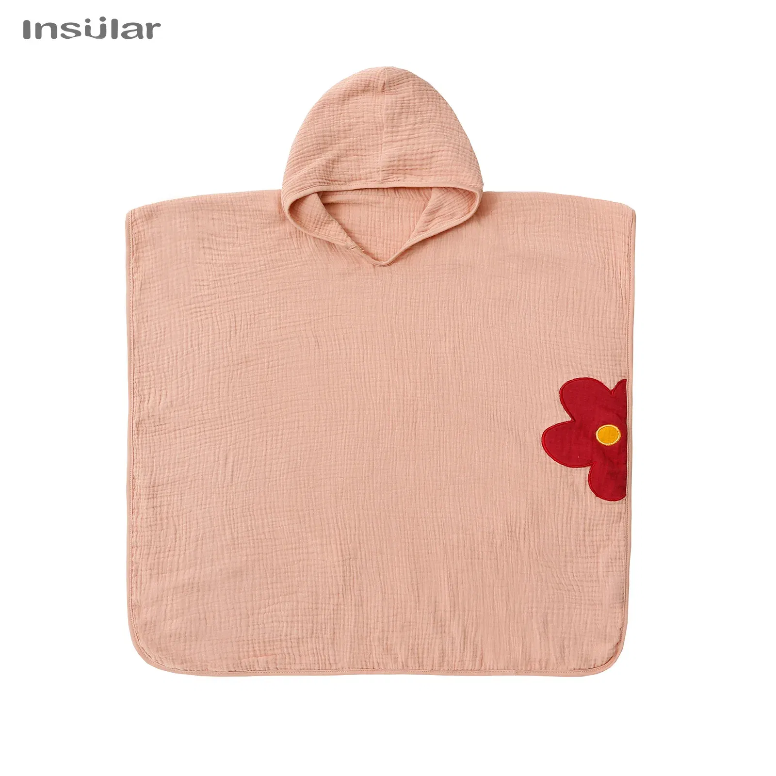 Color: green - Muslin Baby Hooded Poncho Towel Children's Hooded Bath Towel Soft Kids Beach Bathing Stuff Infant Washcloth
