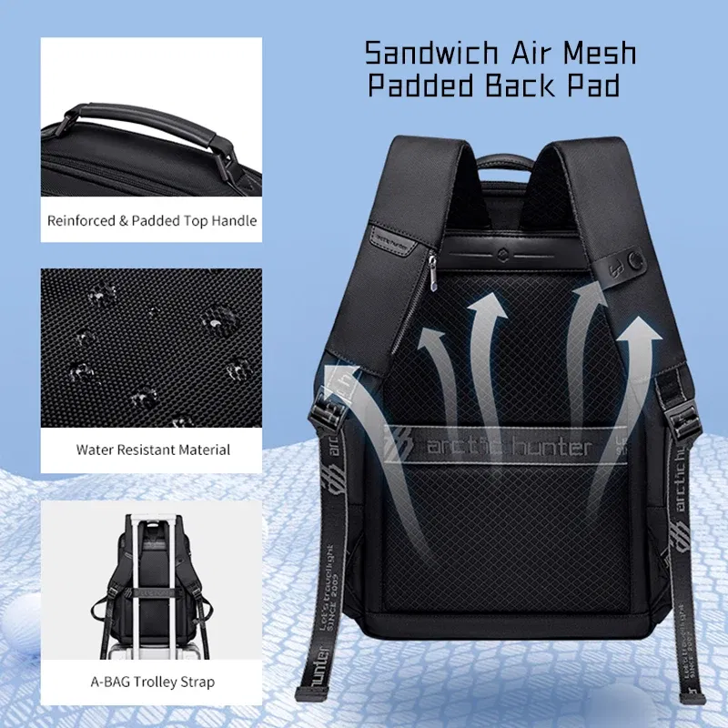 Arctic Hunter High-End Business Men's Backpack Travel Multi-Functional Anti-Splashing Large-Capacity Computer Backpack