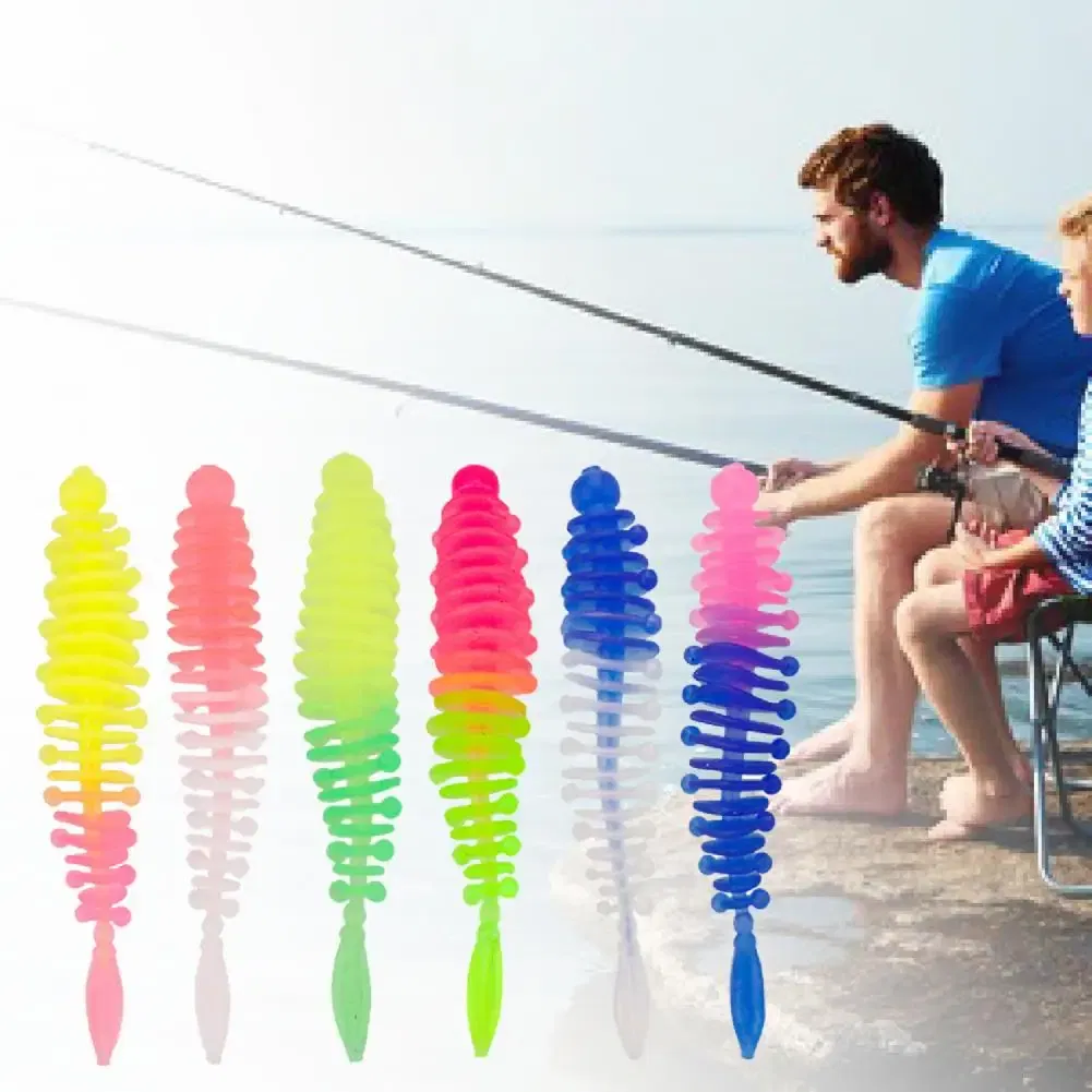 Color: black - 5Pcs 5.5cm Pin Tail Soft Fake Maggots Artificial Baits Faux Worms Bionic Lures  Fake Maggots