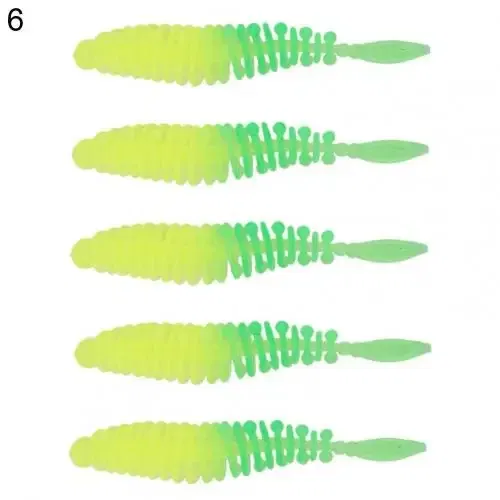 Color: black - 5Pcs 5.5cm Pin Tail Soft Fake Maggots Artificial Baits Faux Worms Bionic Lures  Fake Maggots