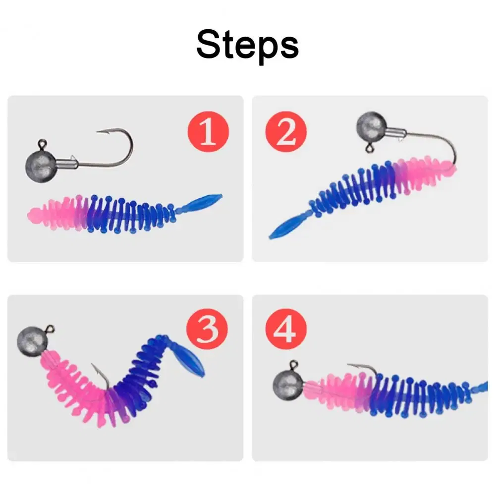 Color: black - 5Pcs 5.5cm Pin Tail Soft Fake Maggots Artificial Baits Faux Worms Bionic Lures  Fake Maggots