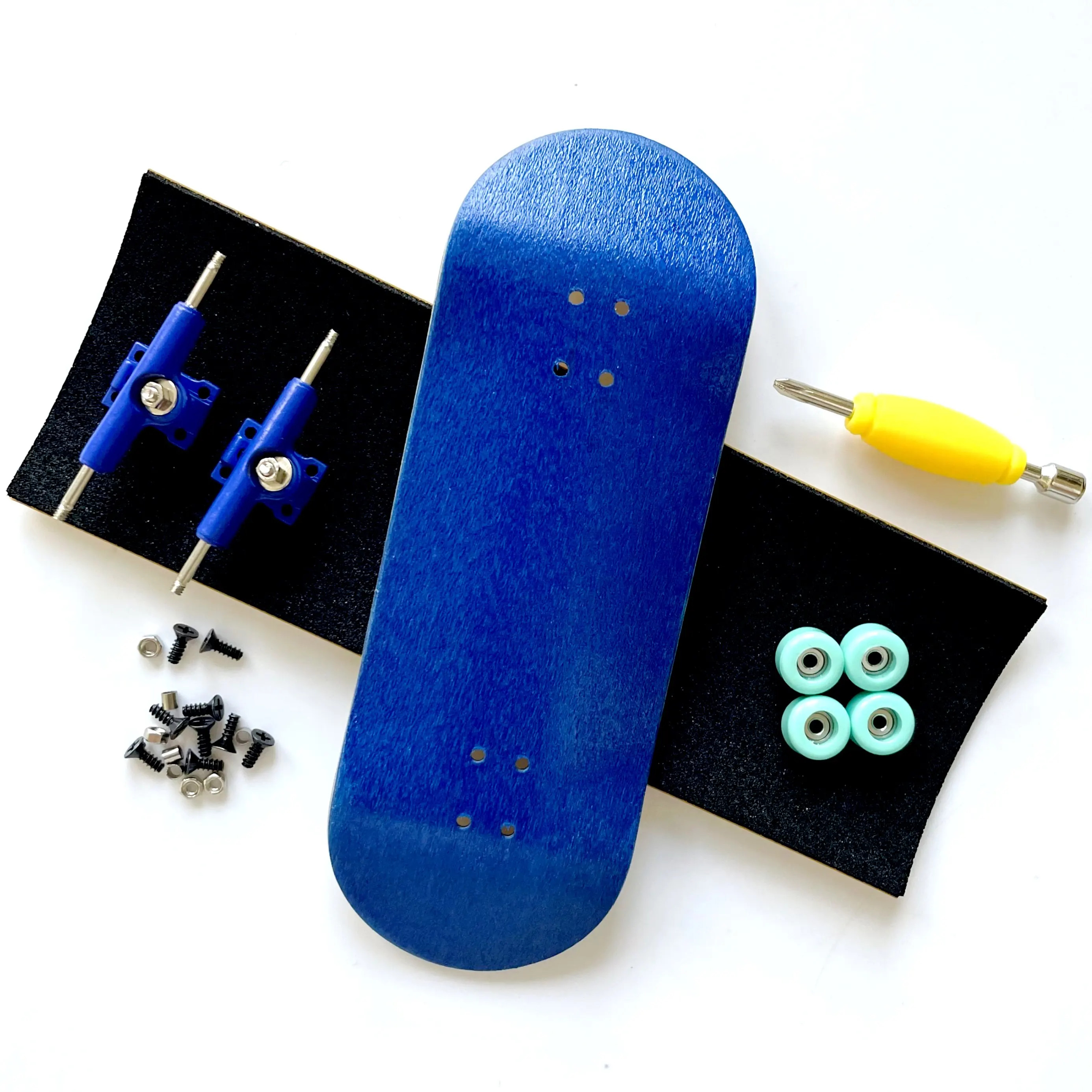 Color: Red - 34mm Fingerboard Set with Double Axle Trucks Bearing Wheels