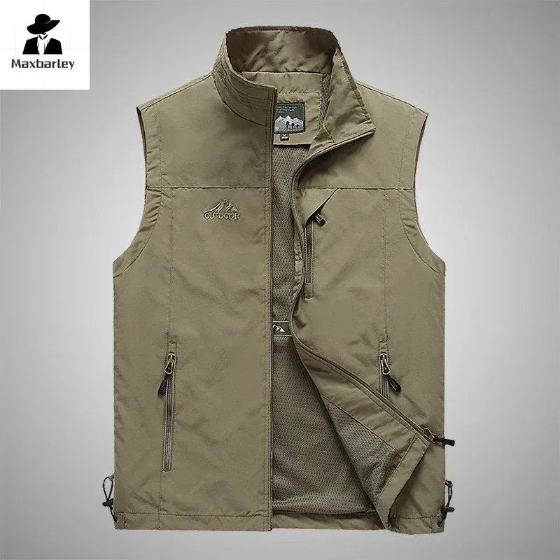 Color: black, Size: XS?€old?‰ - Autumn Men Waistcoat Outdoor Leisure Solid Sleeveless Jacket Young Middle-aged Photography Fishing Casual Vest Male summer