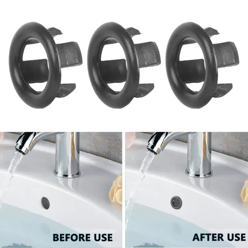 Color: Light Grey, Outer Diameter: 76mm - 4/1pcs Sink Hole Round Overflow Cover Kitchen Basin Trim Hollow Overflow Ring Plug Bathroom Wash Basin Overflow Ring Accessories